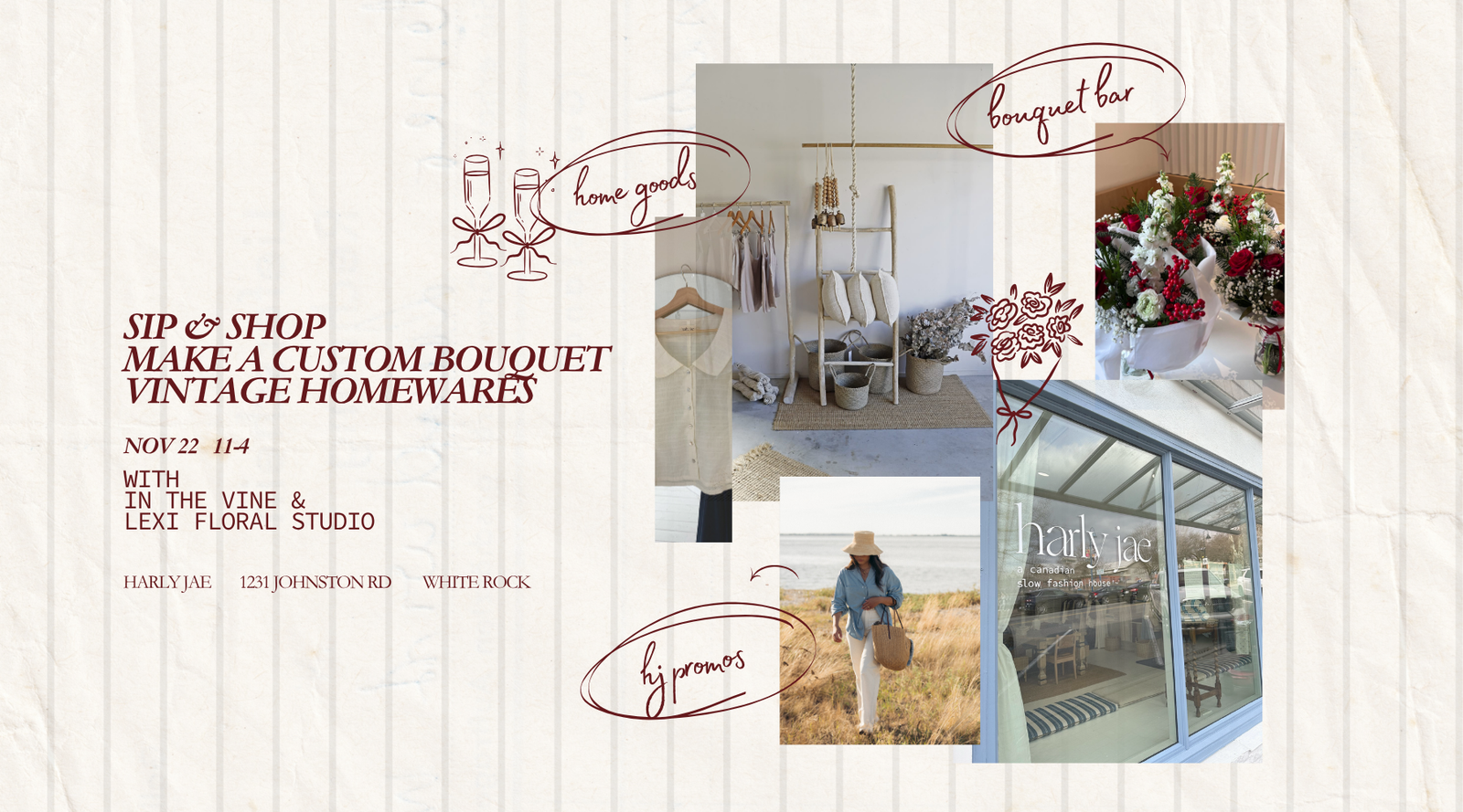 SIP & SHOP HOLIDAY EVENT: HARLY JAE, IN THE VINE, LEXI FLORAL STUDIO