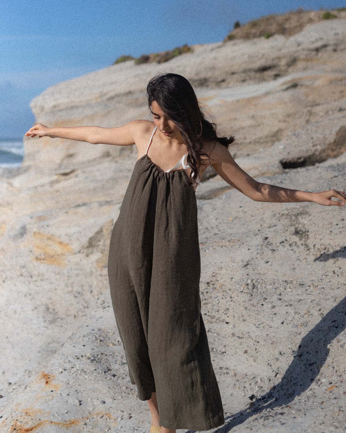 Breeze Jumpsuit | Olive Linen