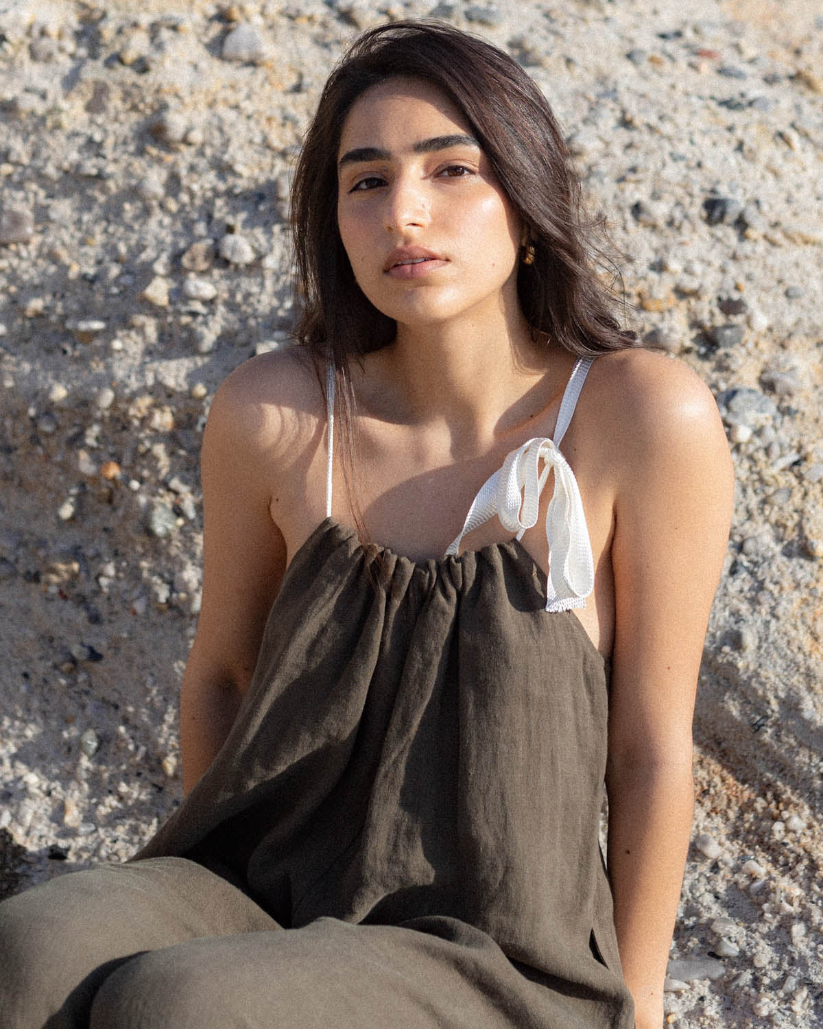 Breeze Jumpsuit | Olive Linen
