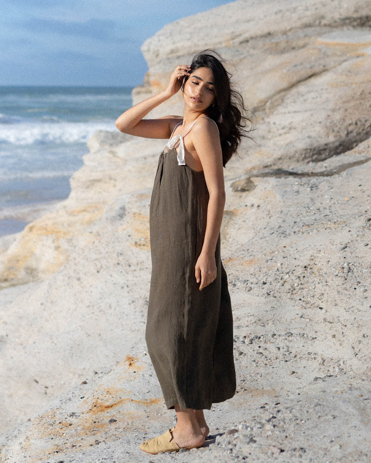 Breeze Jumpsuit | Olive Linen