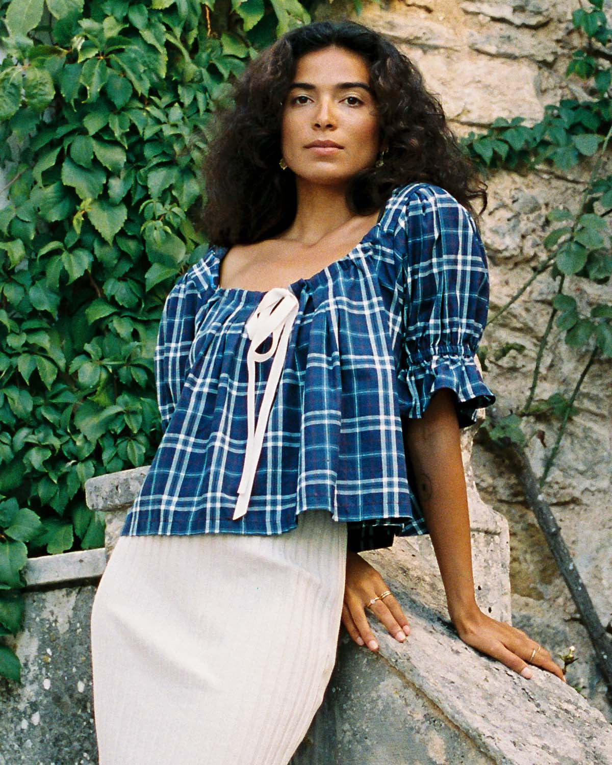 Juliette Blouse | Mariner Plaid