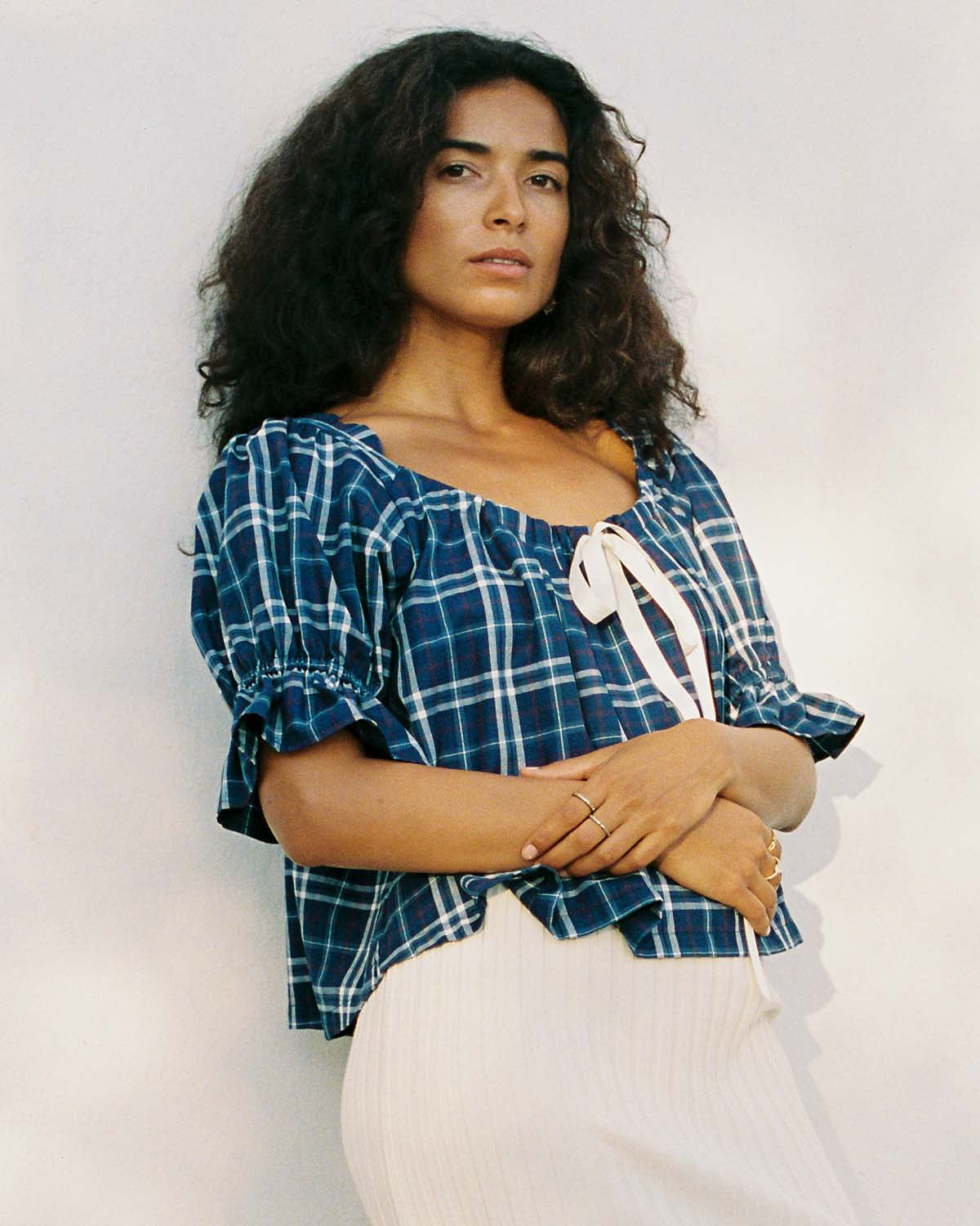 Juliette Blouse | Mariner Plaid