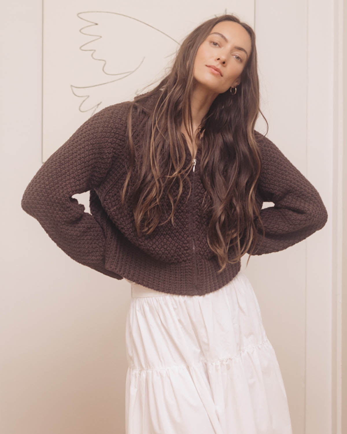 Meadow Zip Cardigan | Cocoa