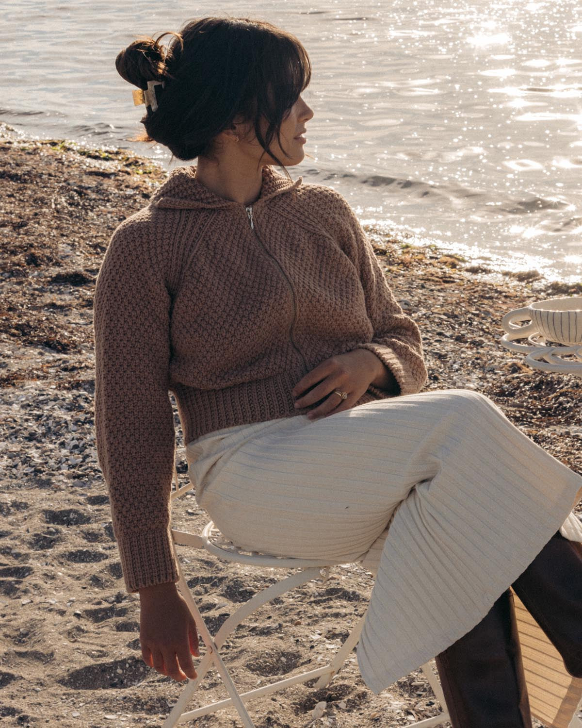 Meadow Zip Cardigan | Camel