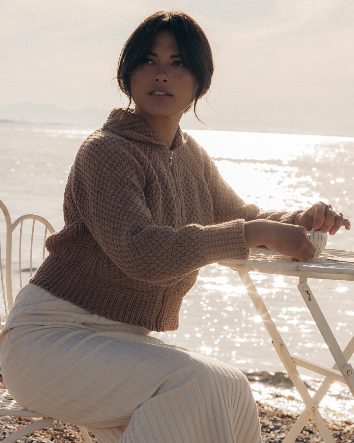 Meadow Zip Cardigan | Camel