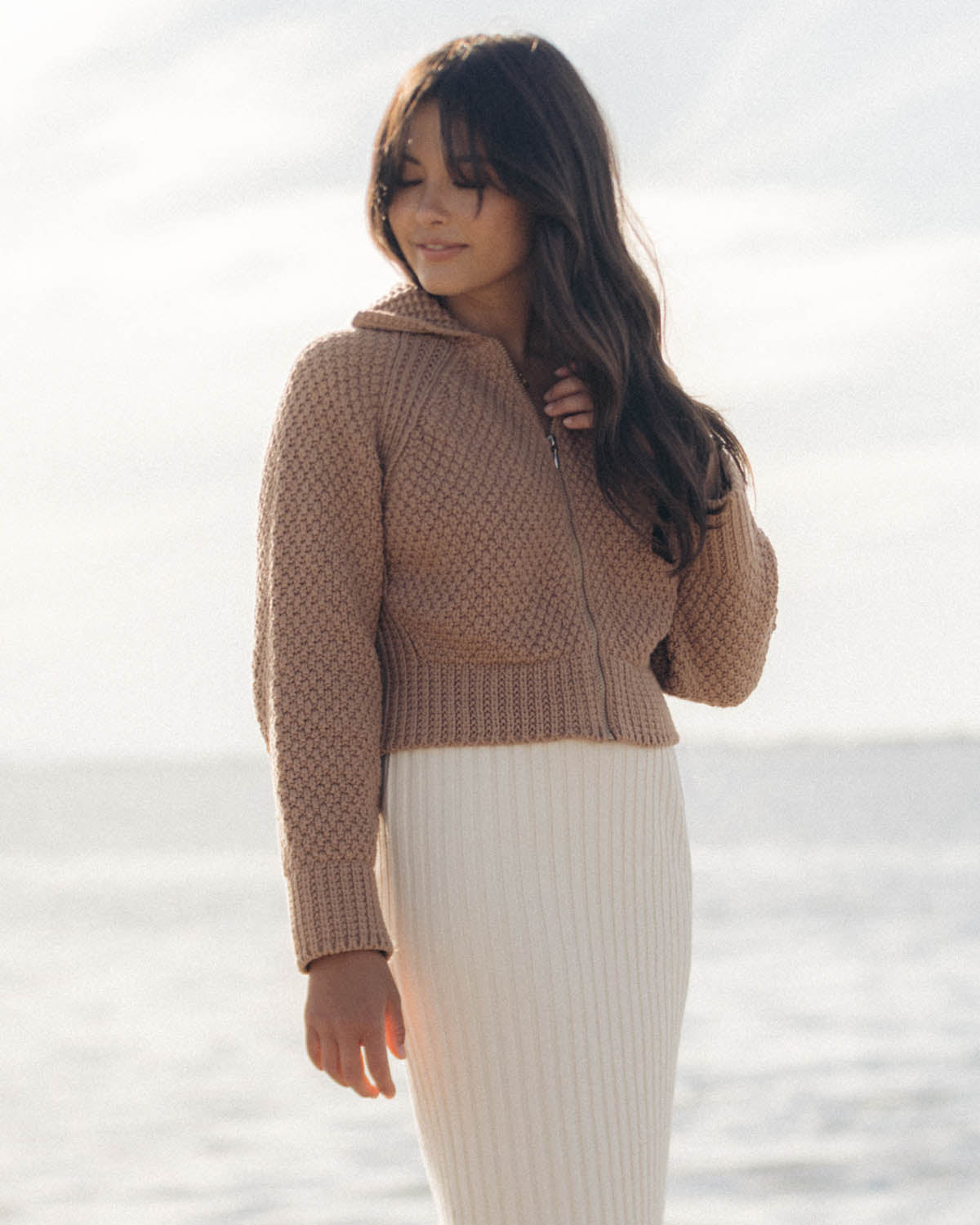 Meadow Zip Cardigan | Camel