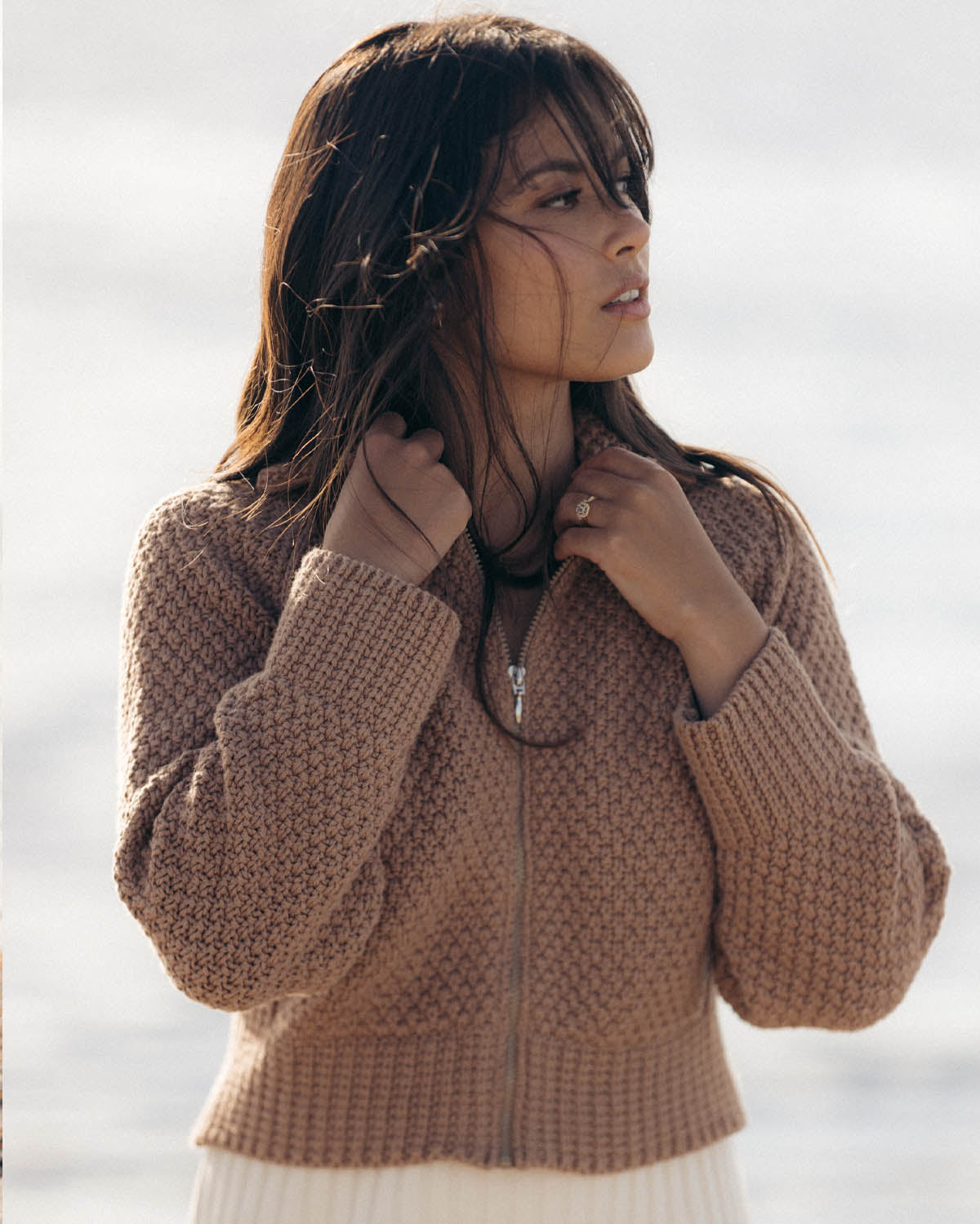 Meadow Zip Cardigan | Camel