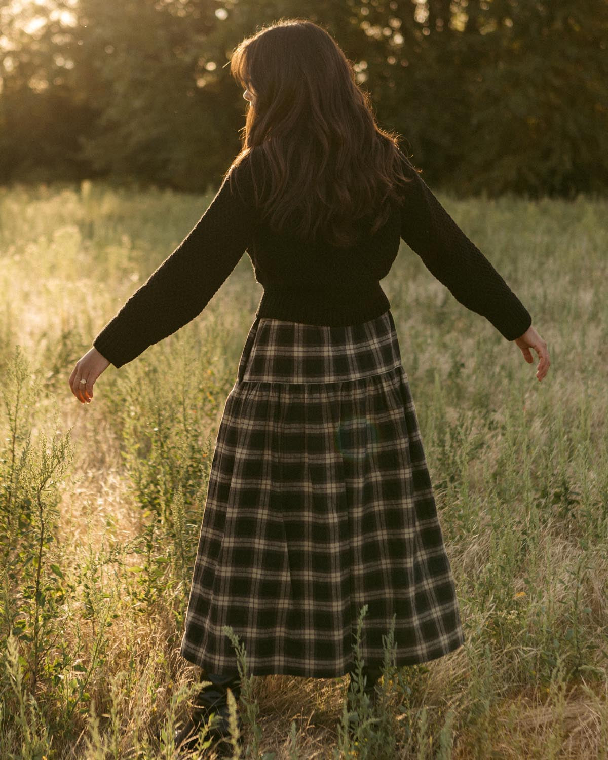 Prairie Skirt | Espresso Plaid