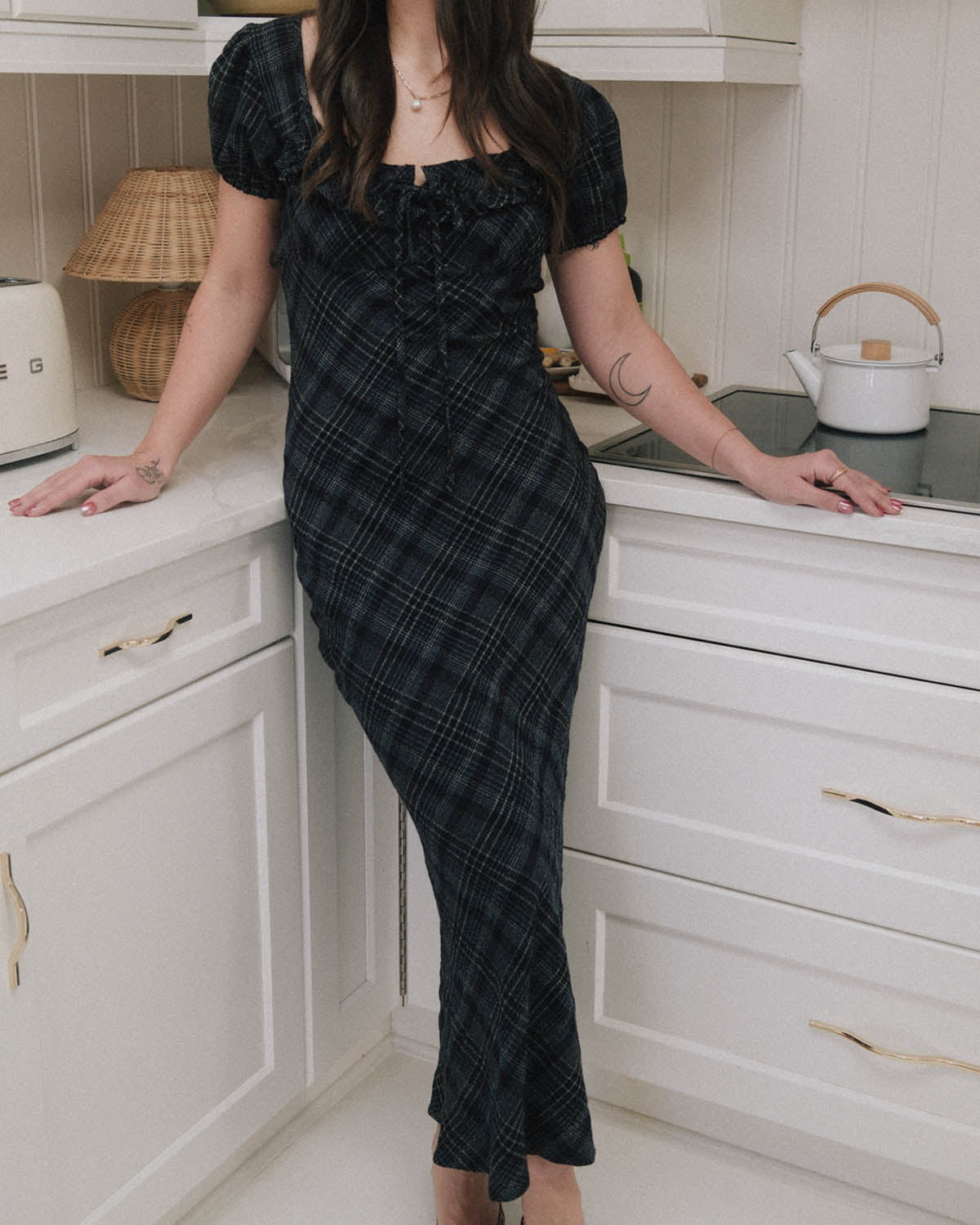 Romee Bias Dress | Nocturne Plaid