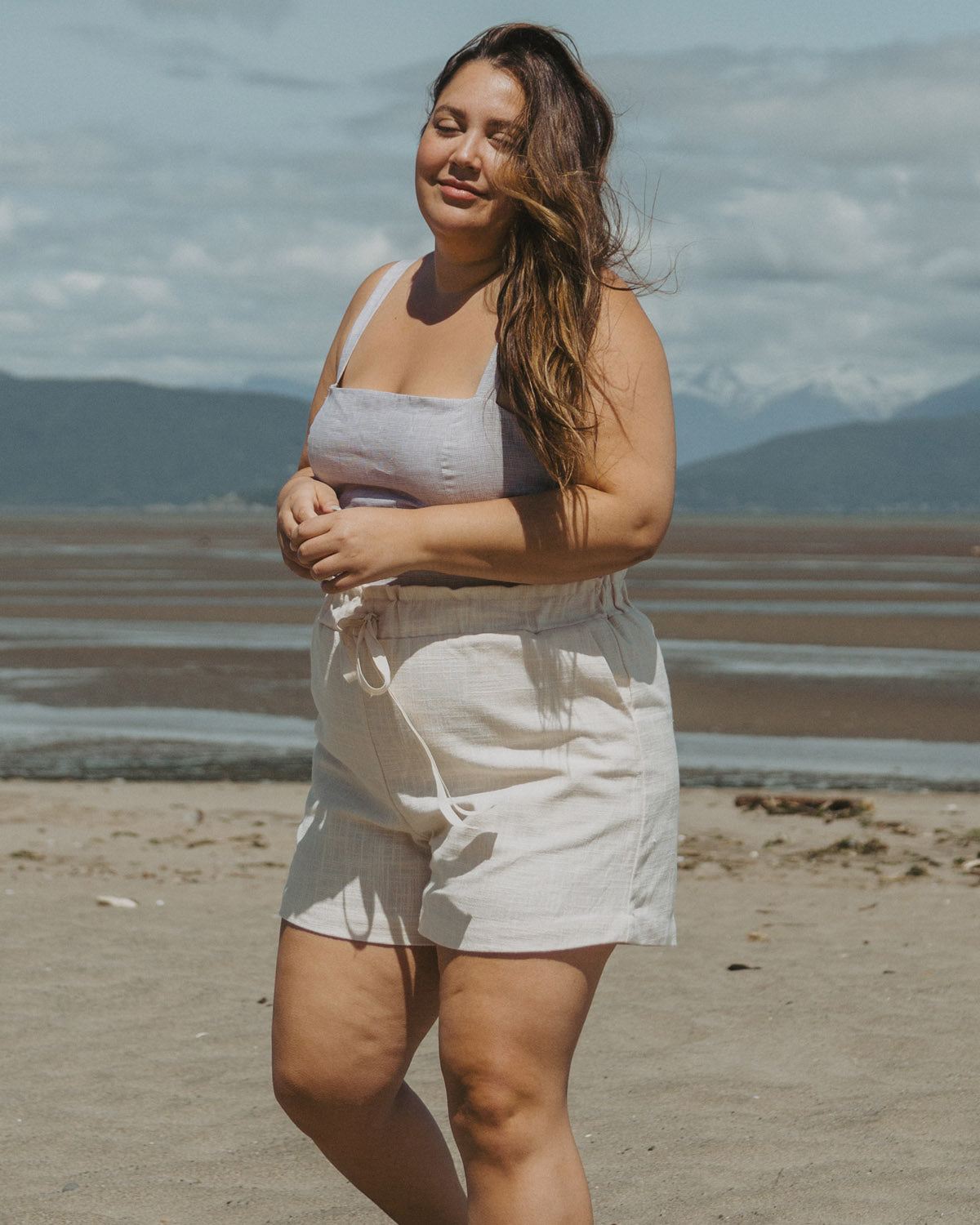 drawstring shorts with pockets, made from 100% hemp