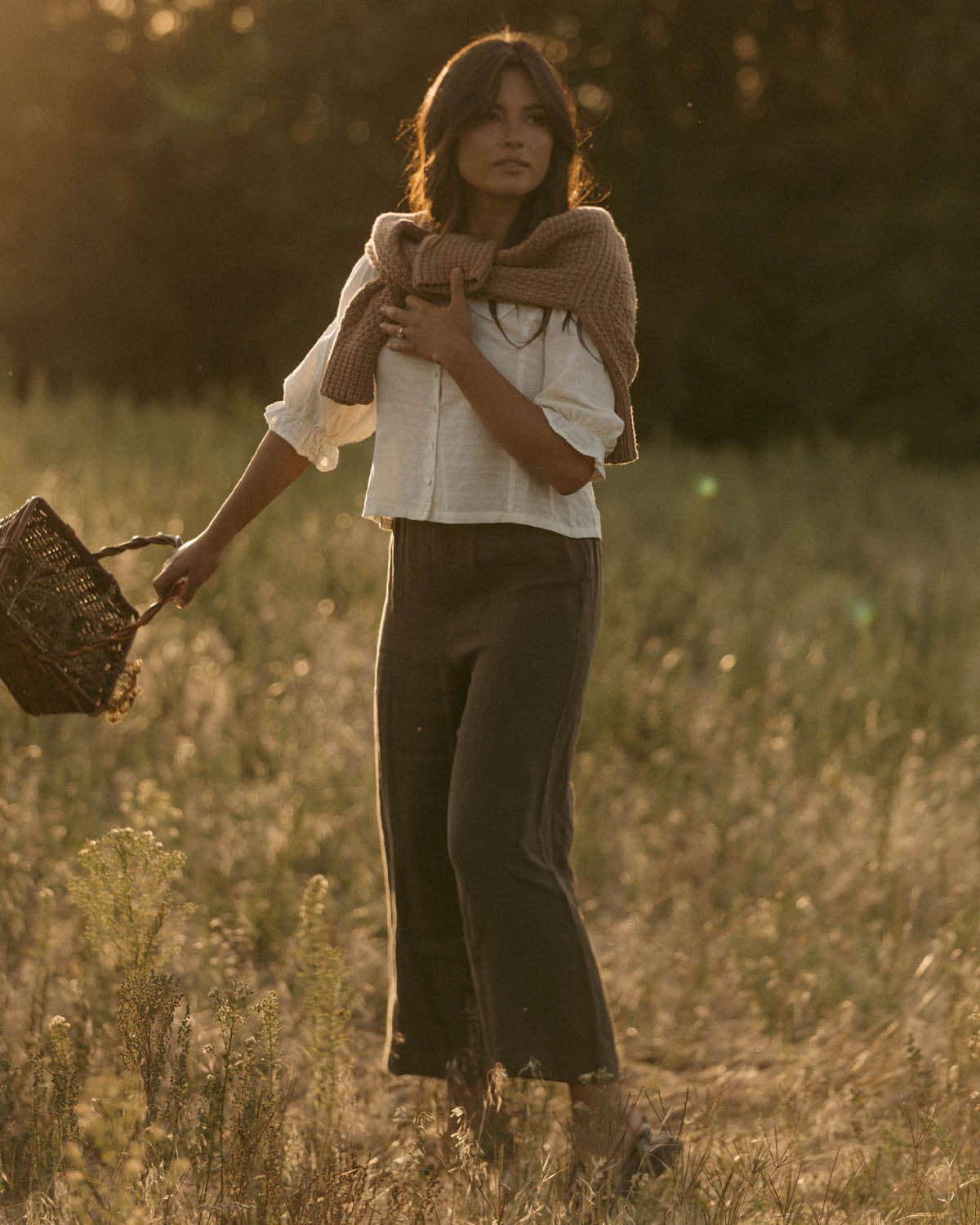 パンツ ATELIER AURA ARI ORGANIC LINEN TROUSERS Aura Pants | Olive – harly jae
