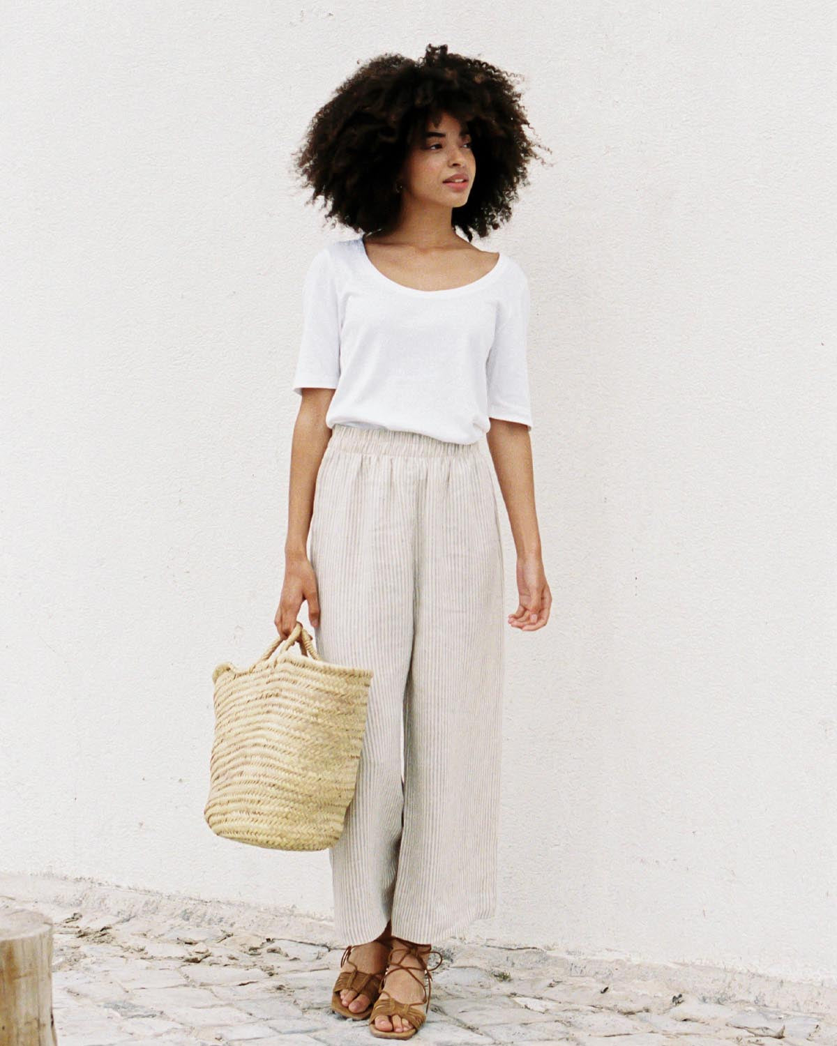 Aura Pants | Stone Stripe