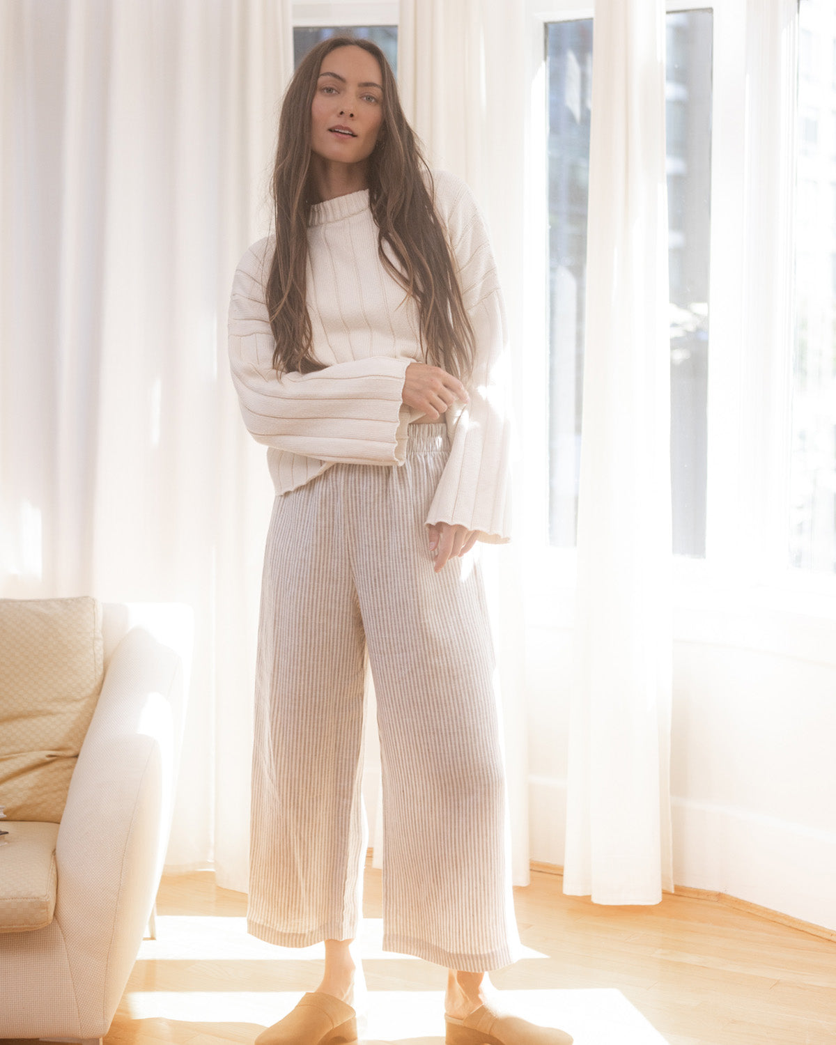 Aura Pants | Stone Stripe