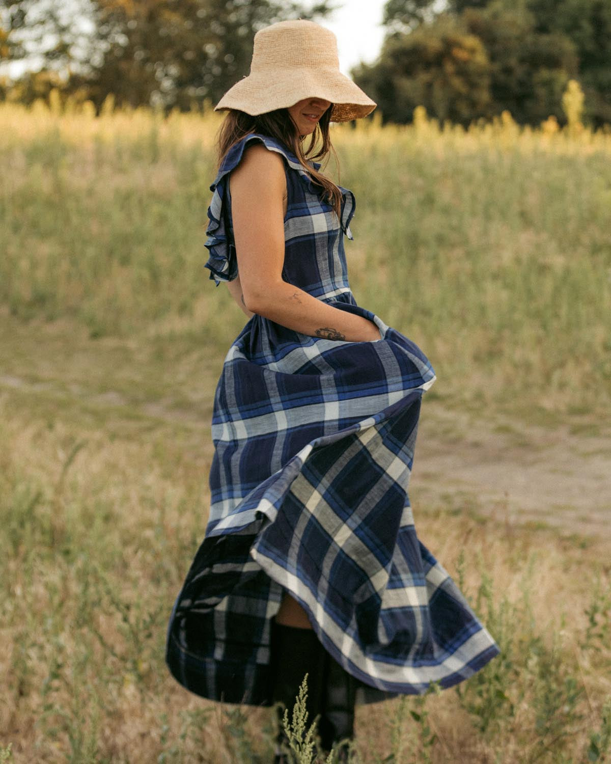 Céleste Dress | Blue Plaid