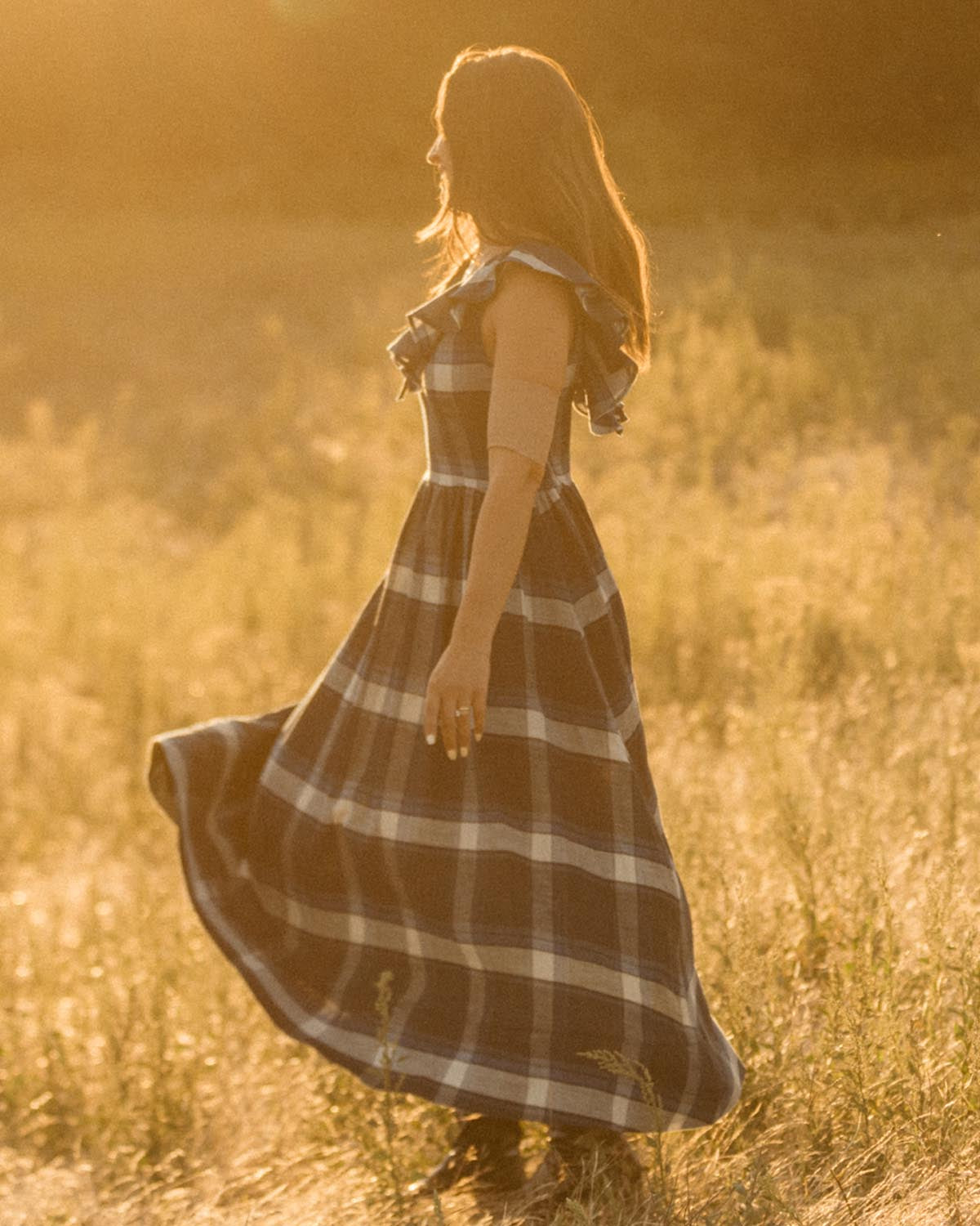 Céleste Dress | Blue Plaid