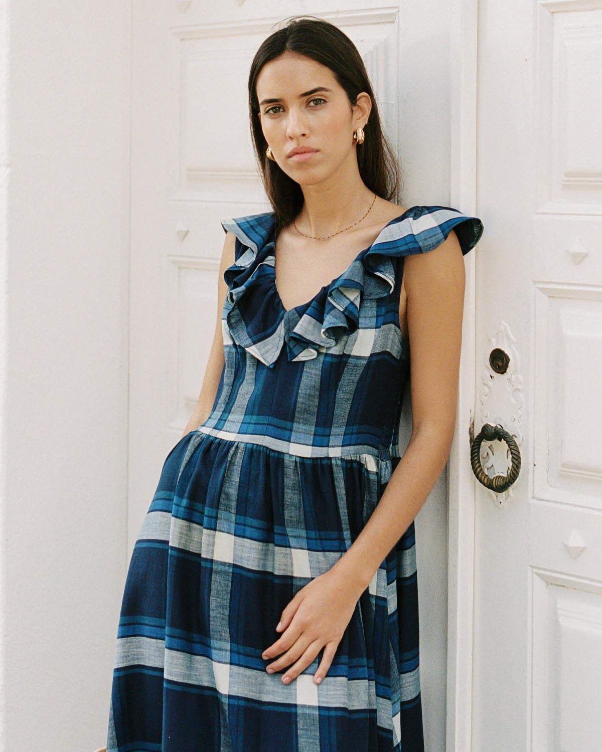 Céleste Dress | Blue Plaid