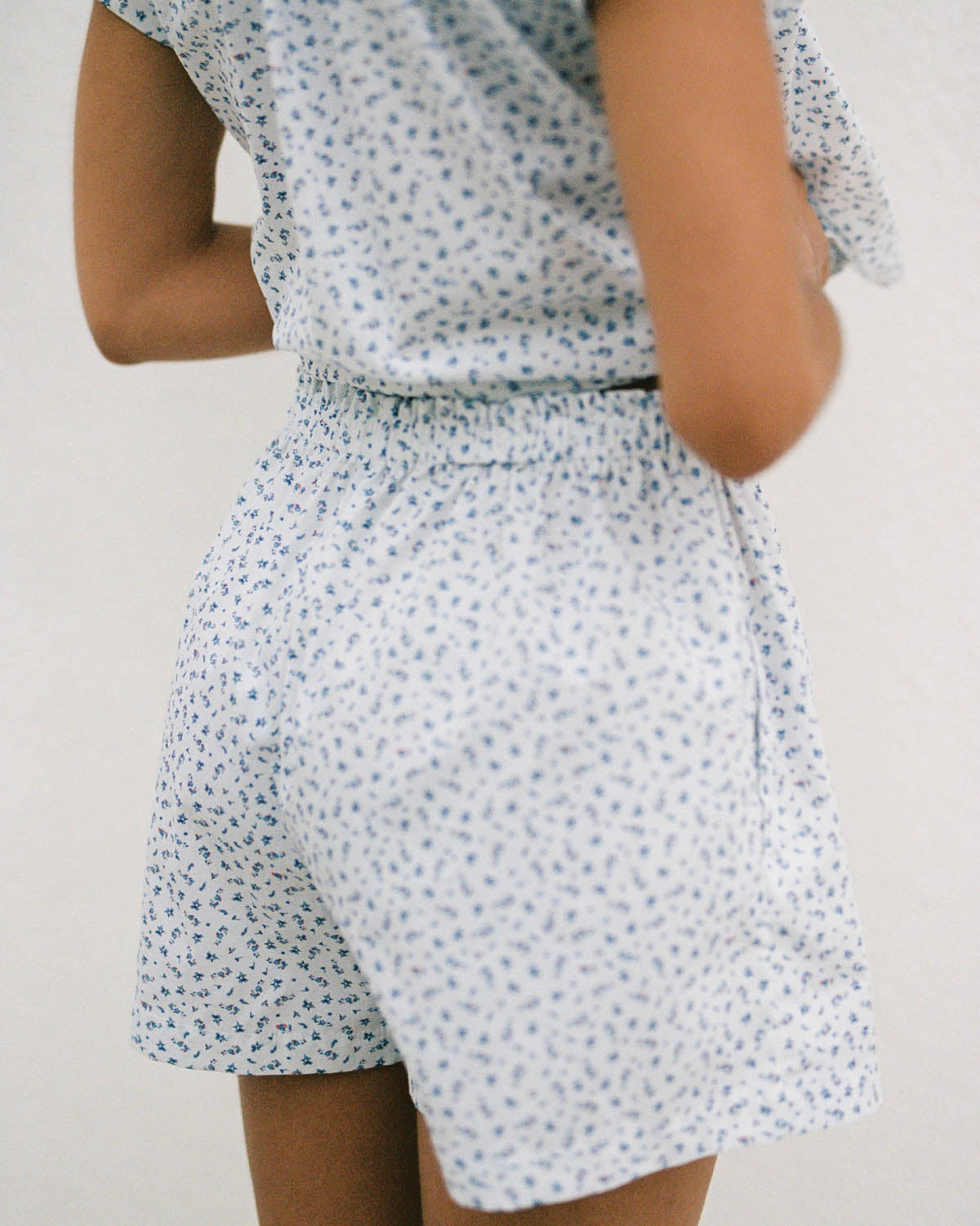 cotton sleepwear shorts in floral pattern