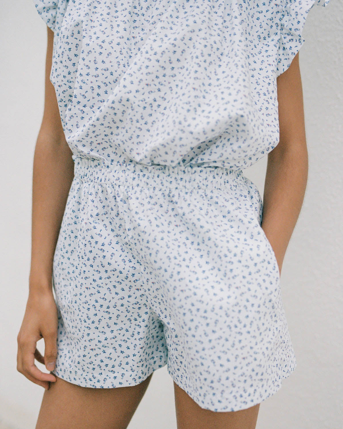 cotton sleepwear shorts in floral pattern