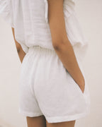 linen sleepwear shorts in white