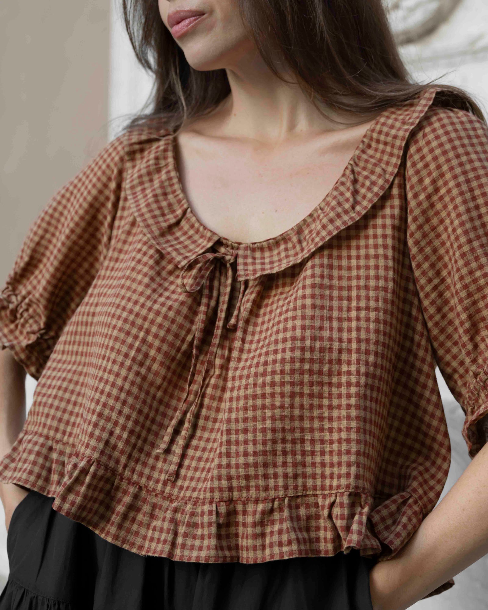 Doll Blouse | Maple Gingham