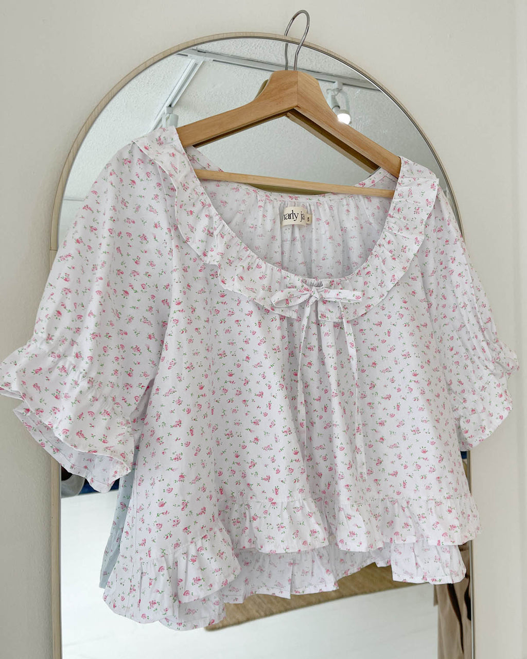 rose floral cotton blouse