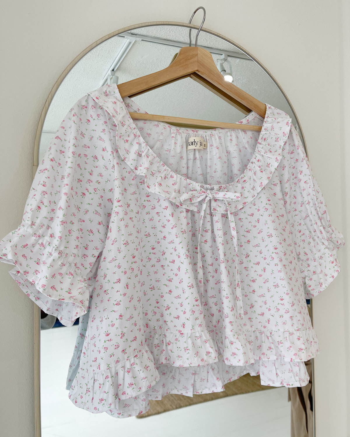 rose floral cotton blouse