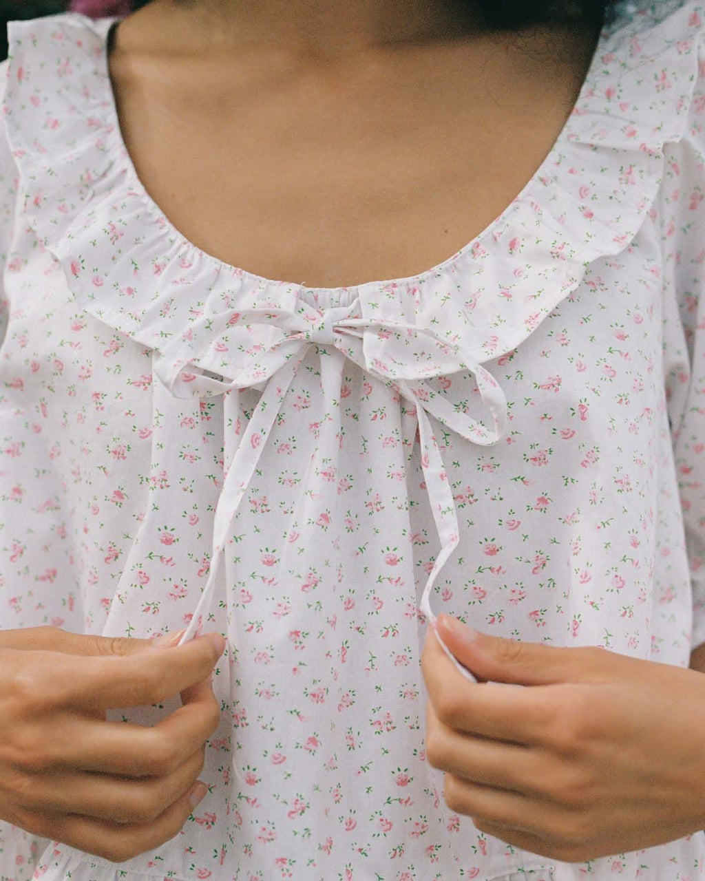 rose floral cotton blouse