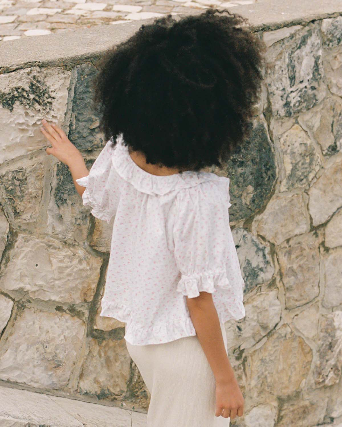 rose floral cotton blouse