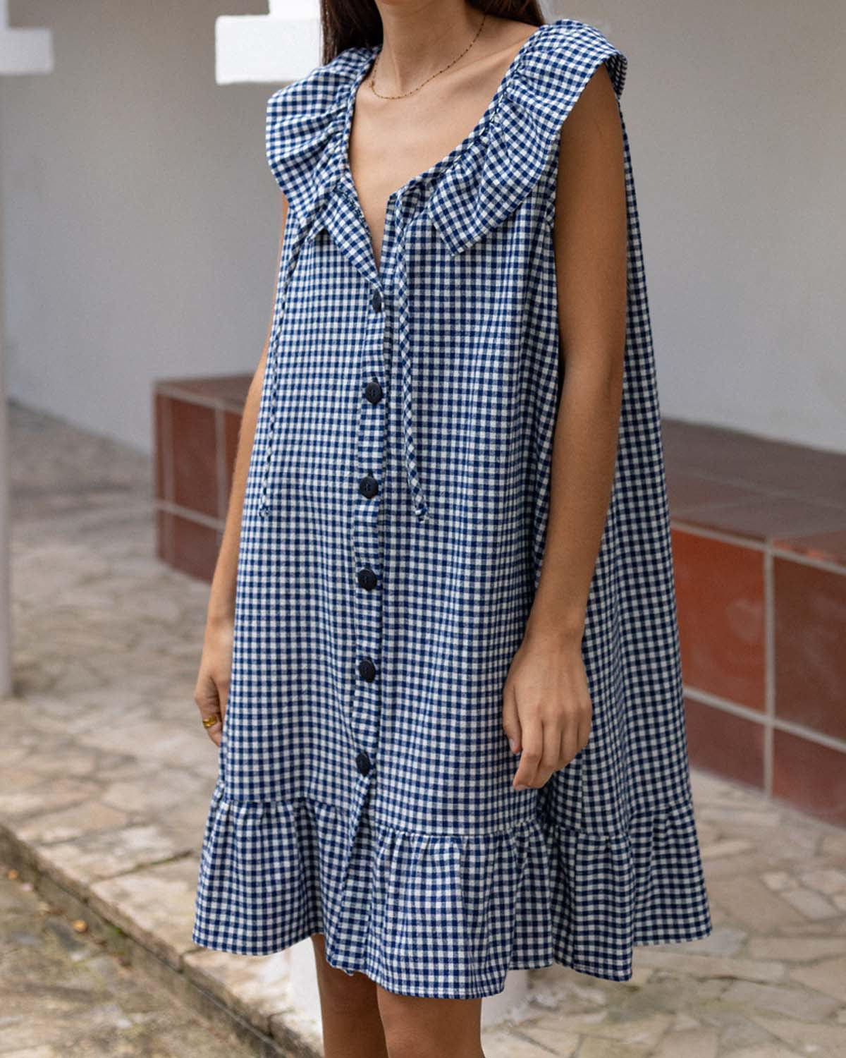 Last Chance | Estelle Dress | Navy Gingham | 2X/3X