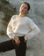 cream knit sweater made from 100% cotton