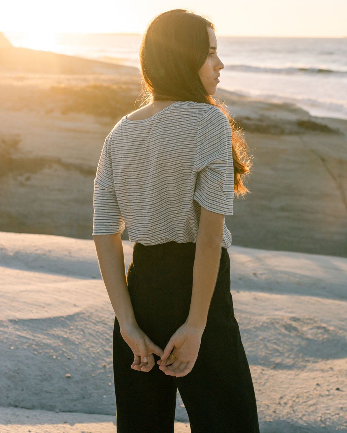 hj tee | Charcoal Stripe