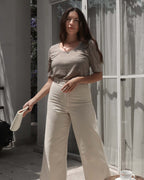 stripe tee with longer sleeves and ballerina scoopneck