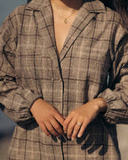 House Blouse | Brown Plaid