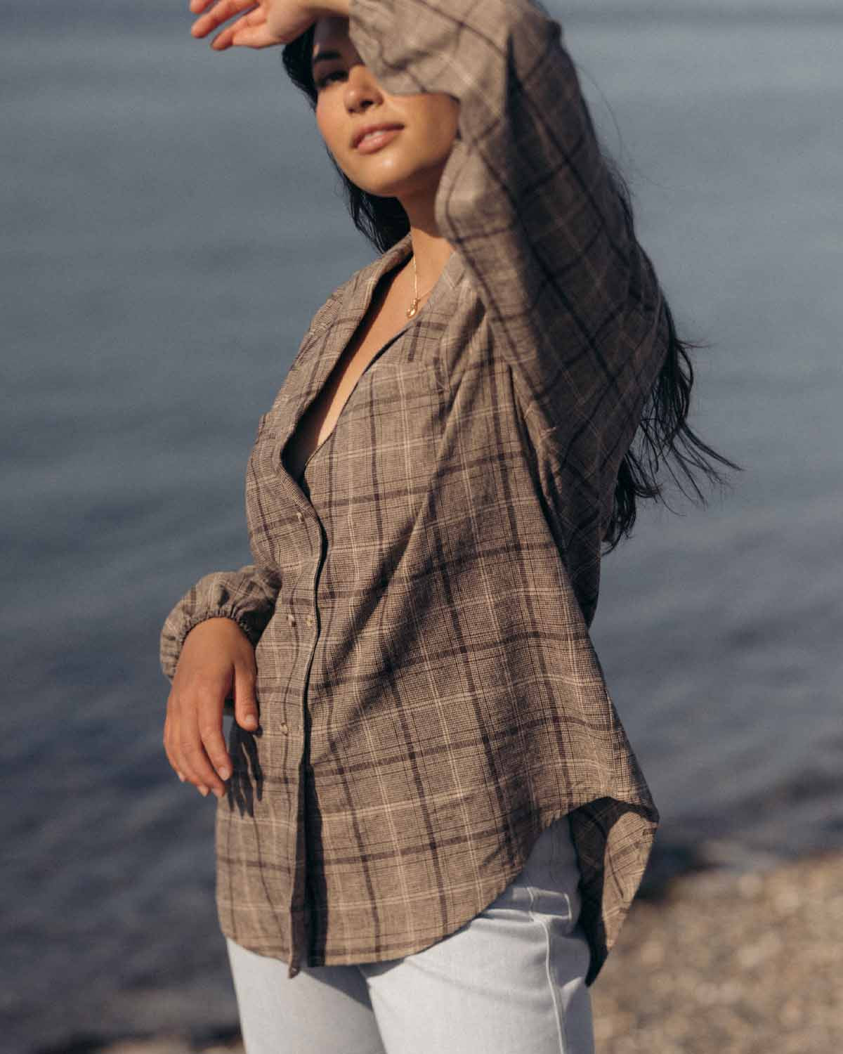 House Blouse | Brown Plaid