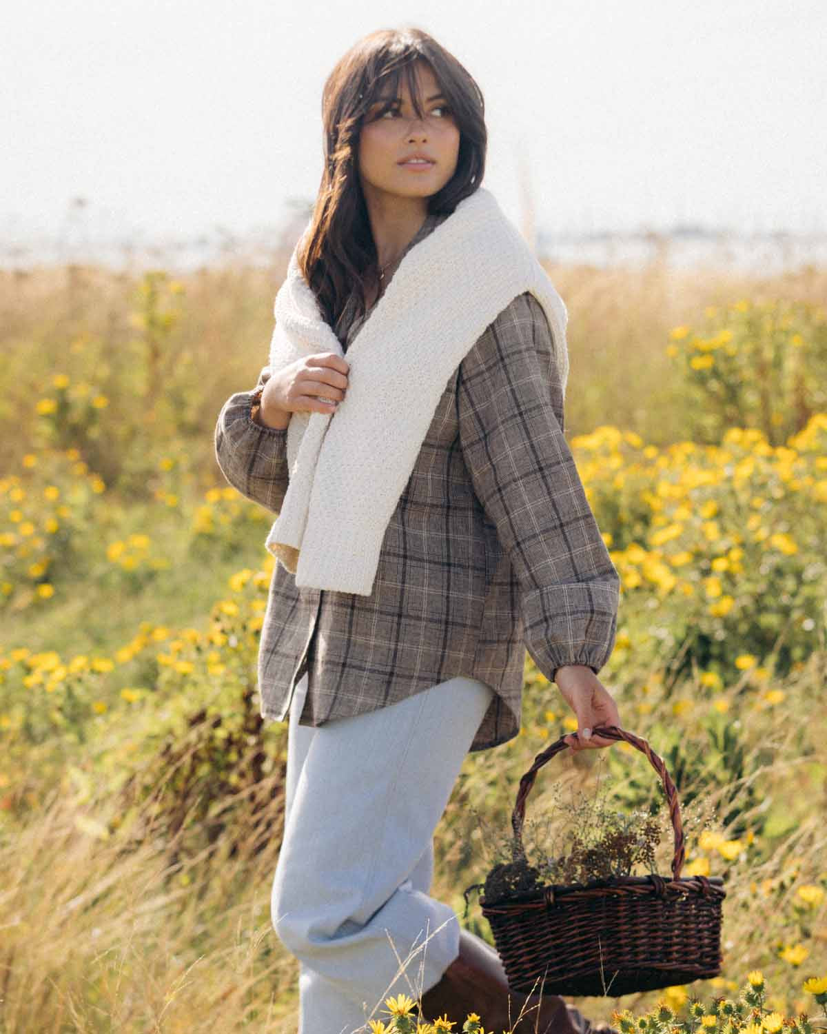 House Blouse | Brown Plaid