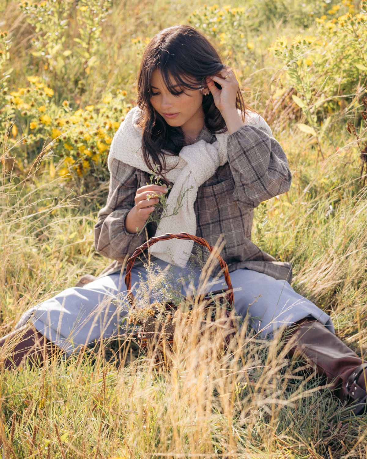 House Blouse | Brown Plaid