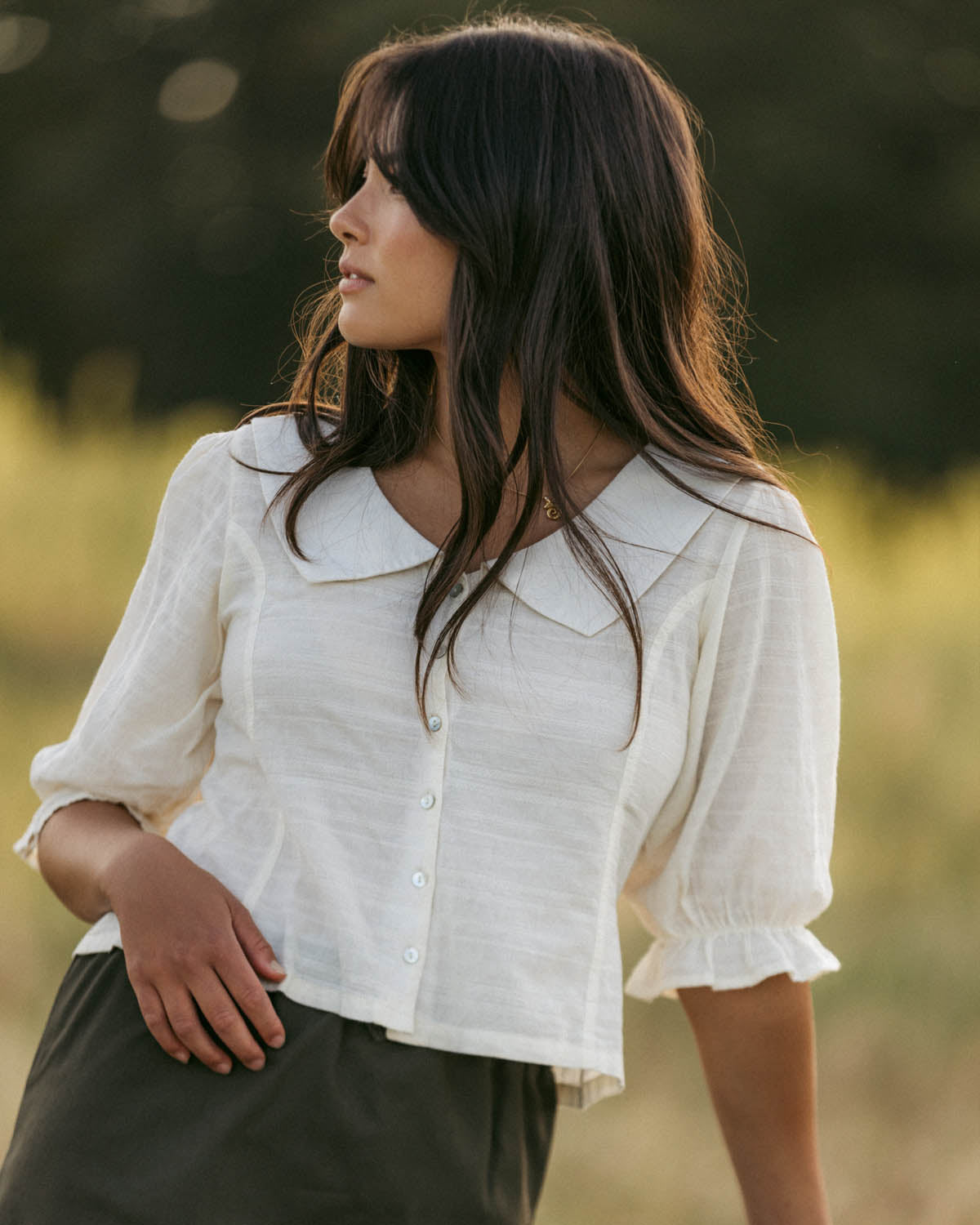 Ines Blouse | Natural Embroidery