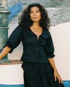 Ines Blouse | Noir Jacquard
