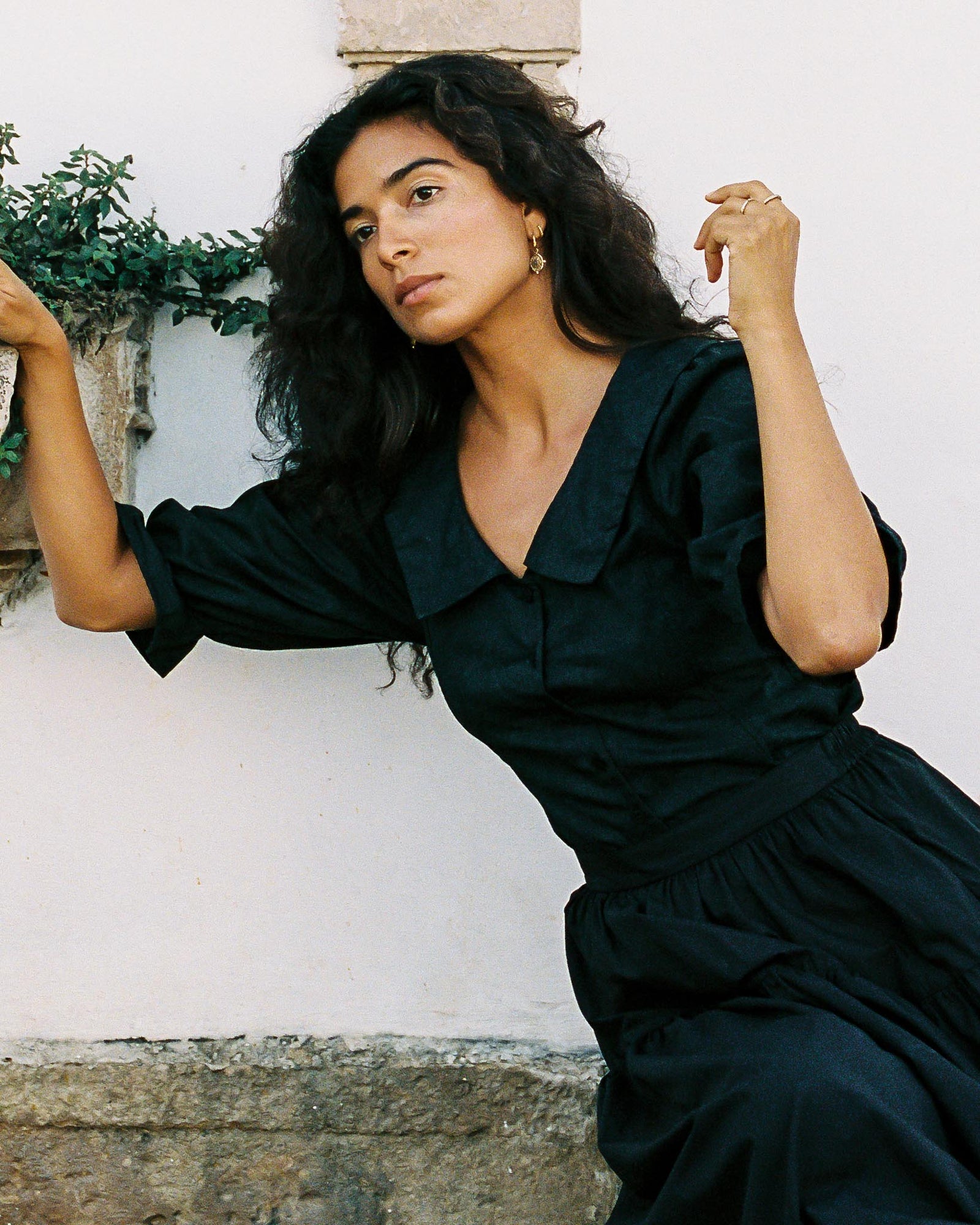 Ines Blouse | Noir Jacquard