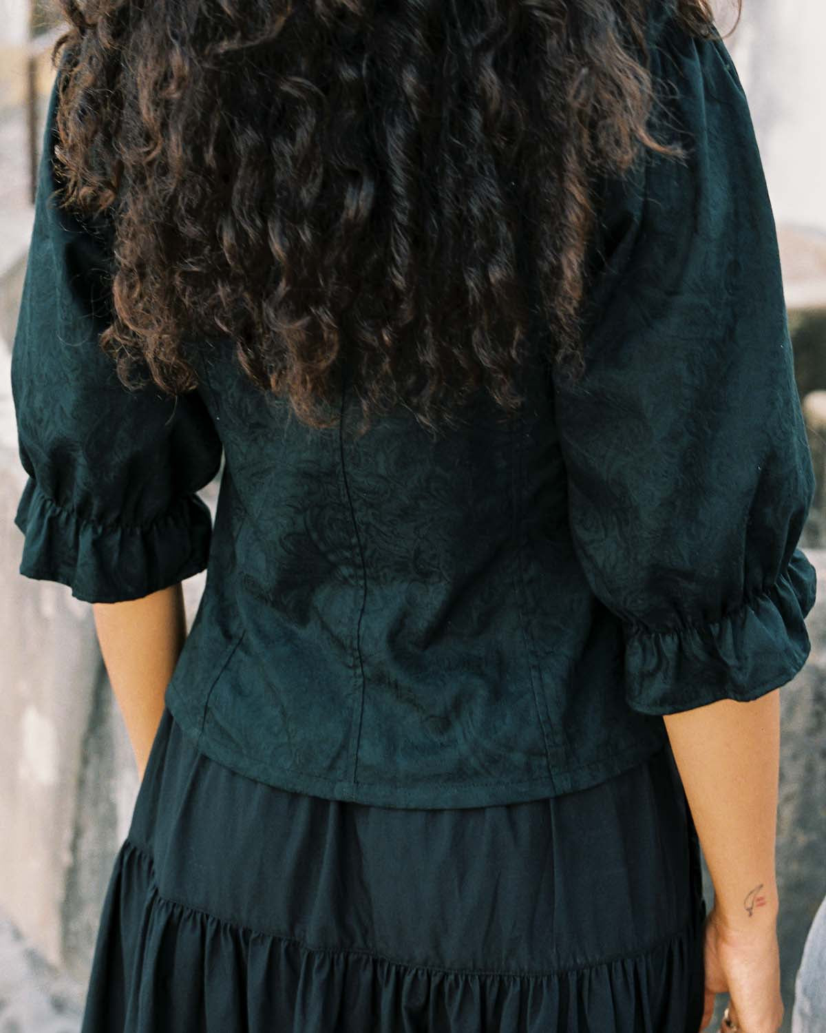 Ines Blouse | Noir Jacquard