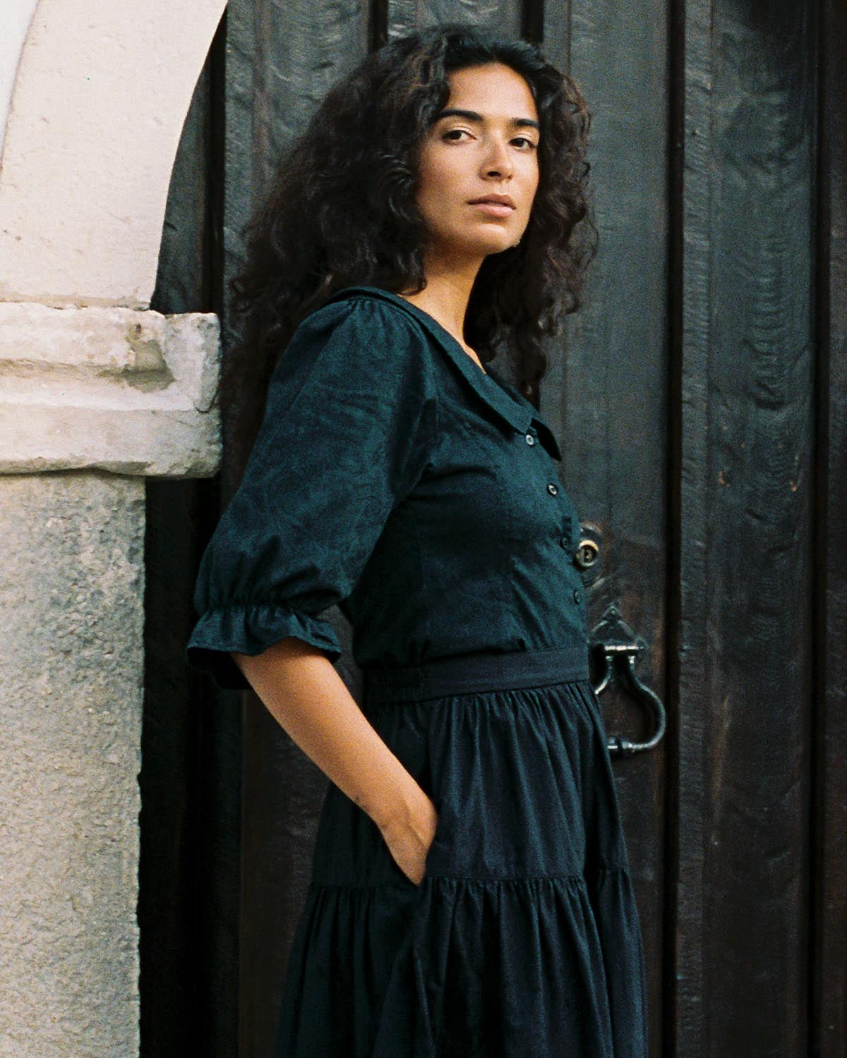 Ines Blouse | Noir Jacquard