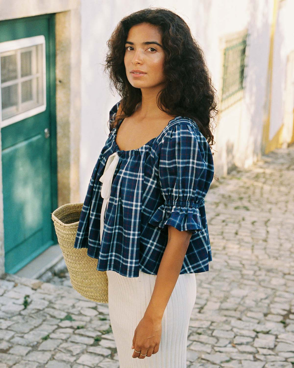 Juliette Blouse | Mariner Plaid