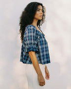 Juliette Blouse | Mariner Plaid