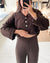 100% cotton brown pants with thin elastic waistband