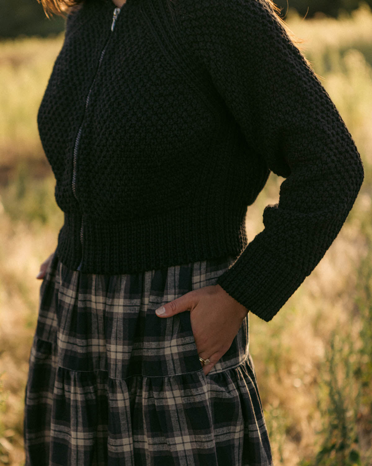 Meadow Zip Cardigan | Black