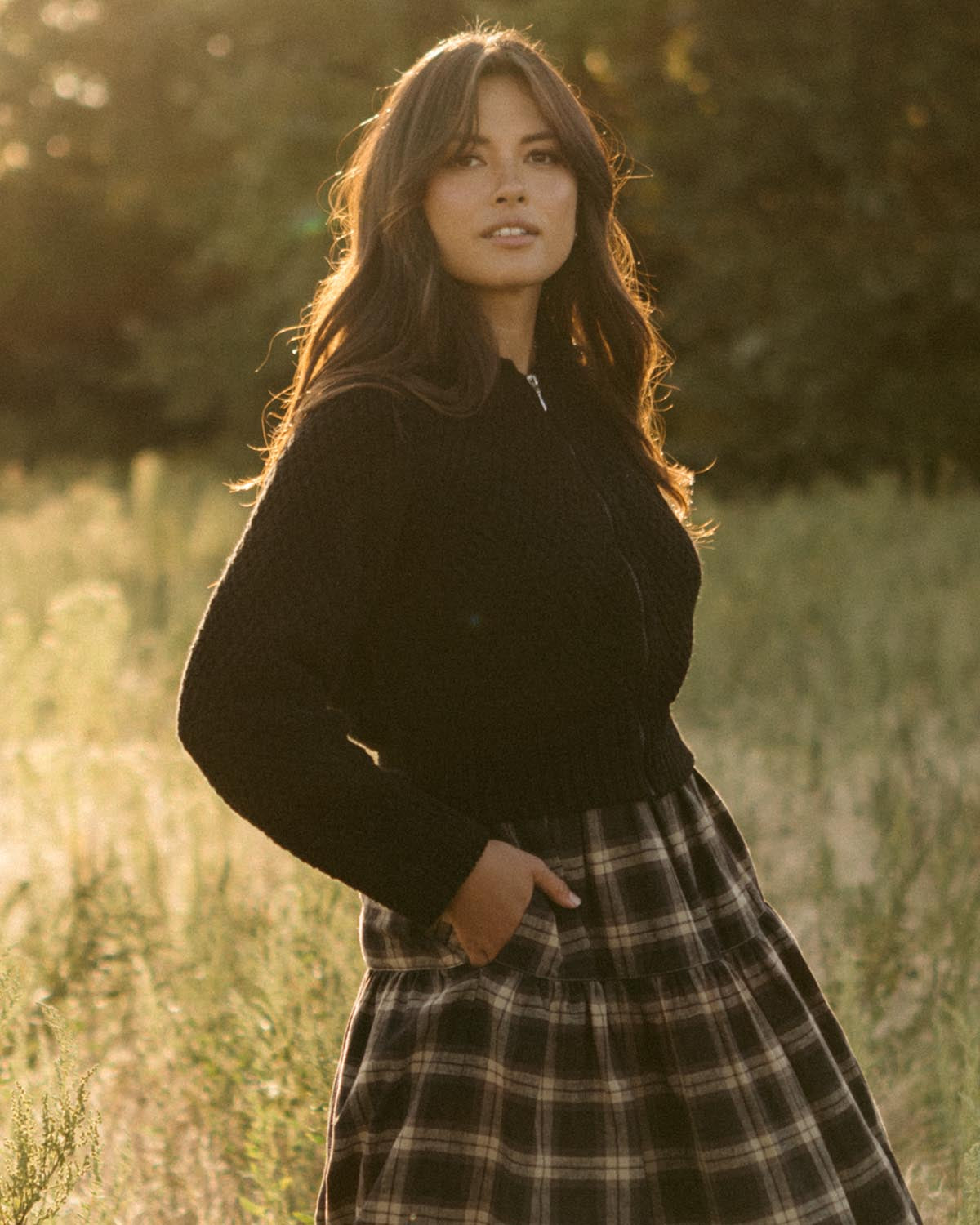 Meadow Zip Cardigan | Black