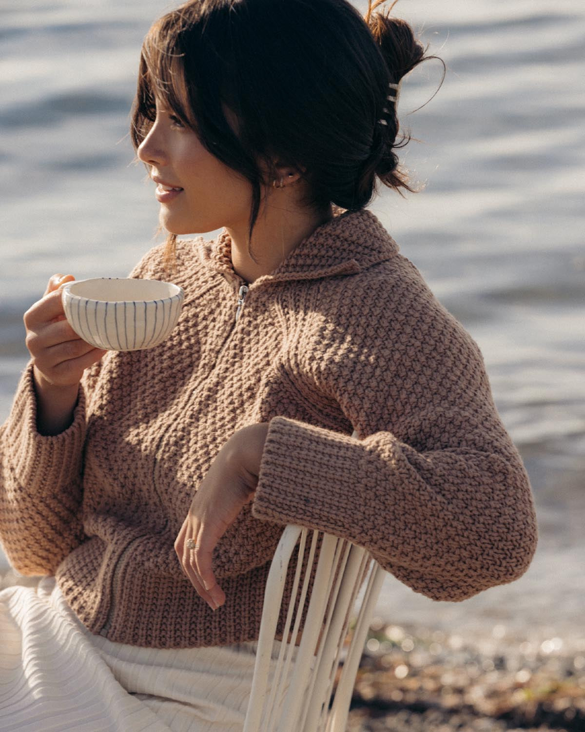 Meadow Zip Cardigan | Camel