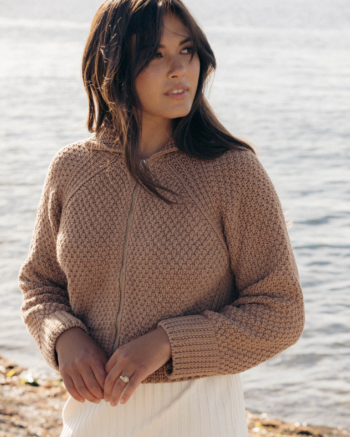 Meadow Zip Cardigan | Camel – harly jae