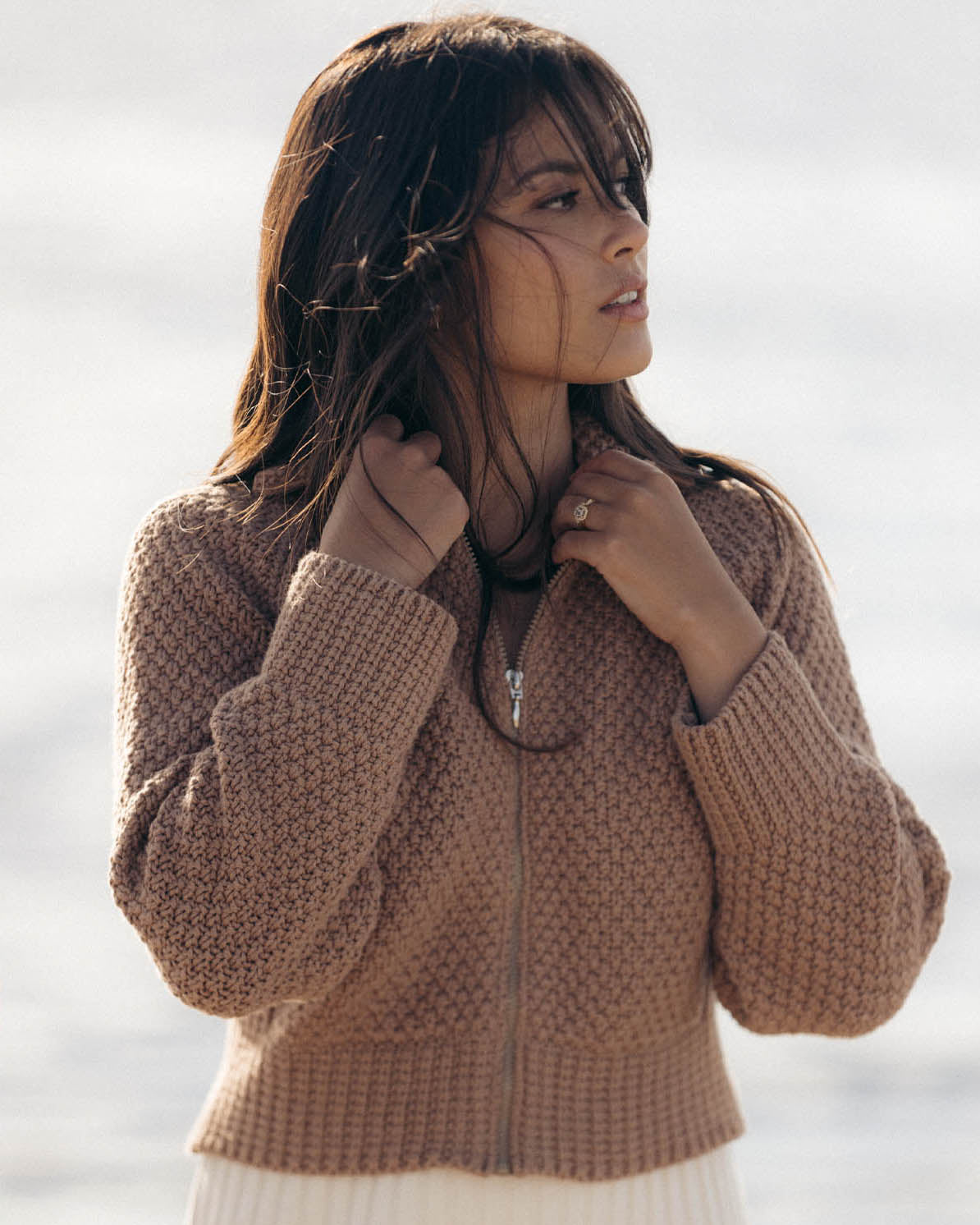 Meadow Zip Cardigan | Camel