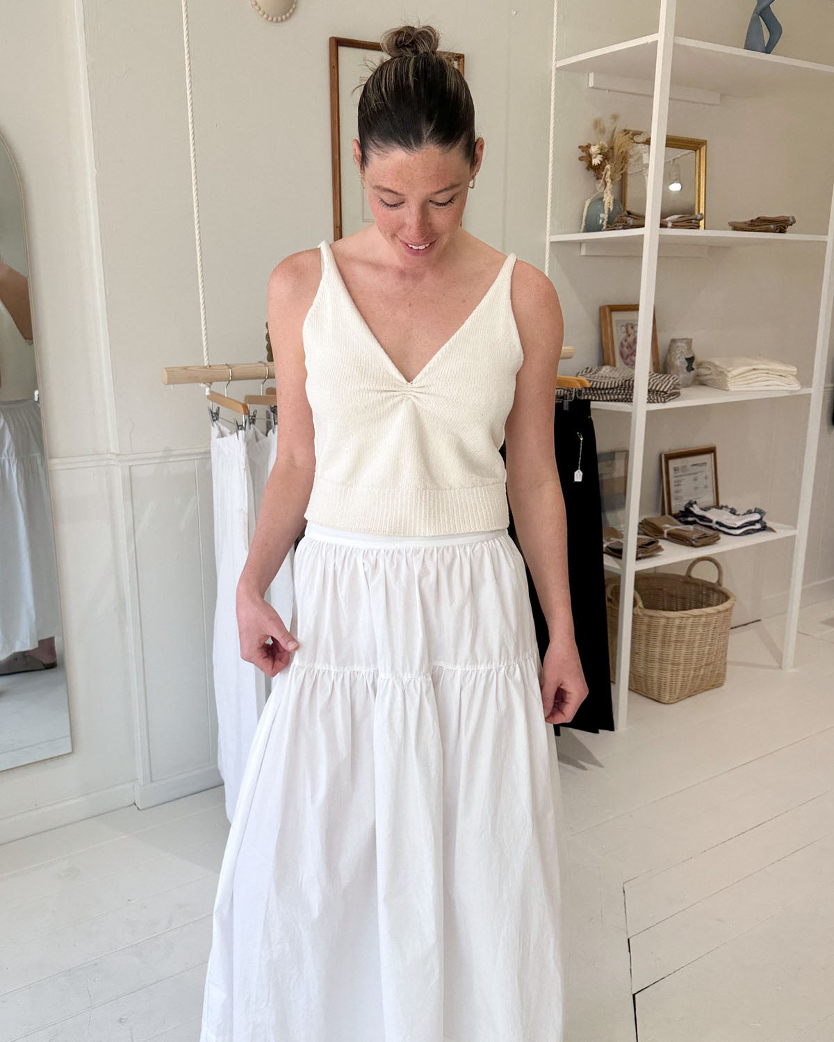 cream knit tank top